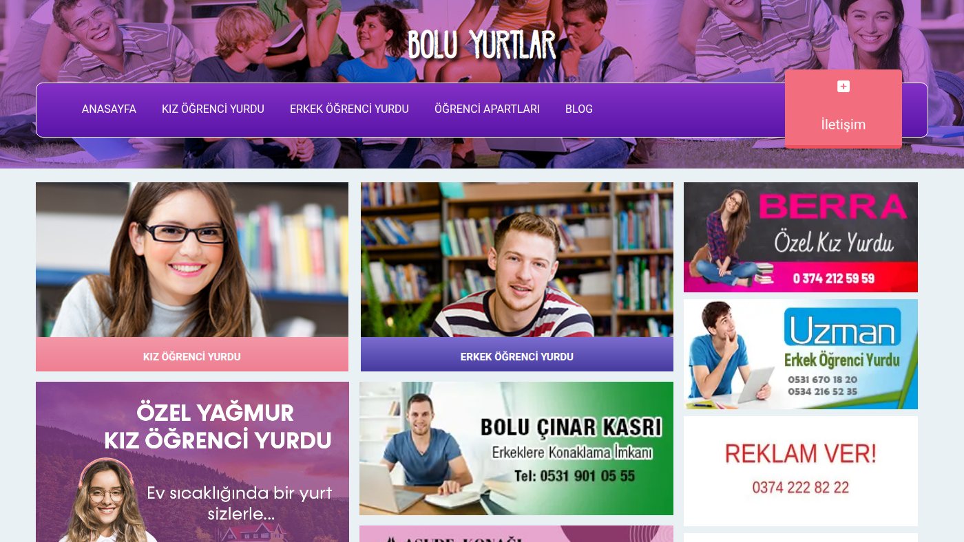 The home page of boluyurtlar.com