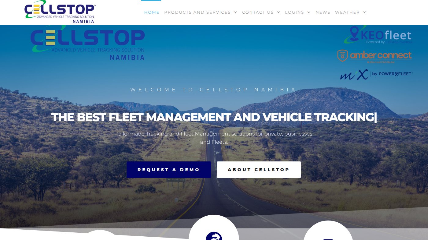 The home page of cellstop.com.na