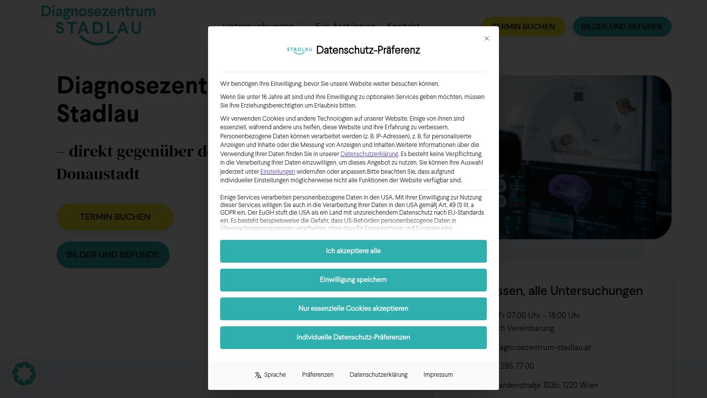 The home page of diagnosezentrum-stadlau.at