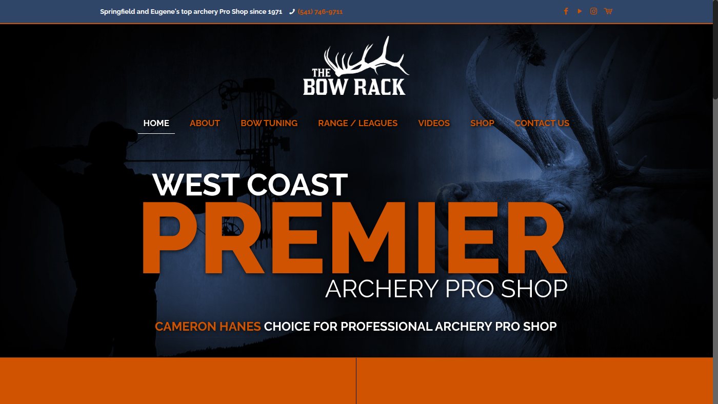 The home page of thebowrack.com