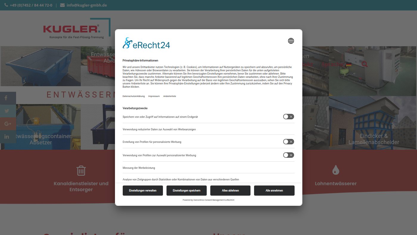 The home page of kugler-gmbh.de