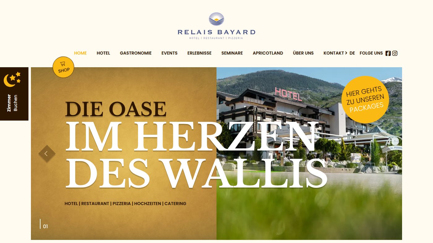 The home page of relaisbayard.ch