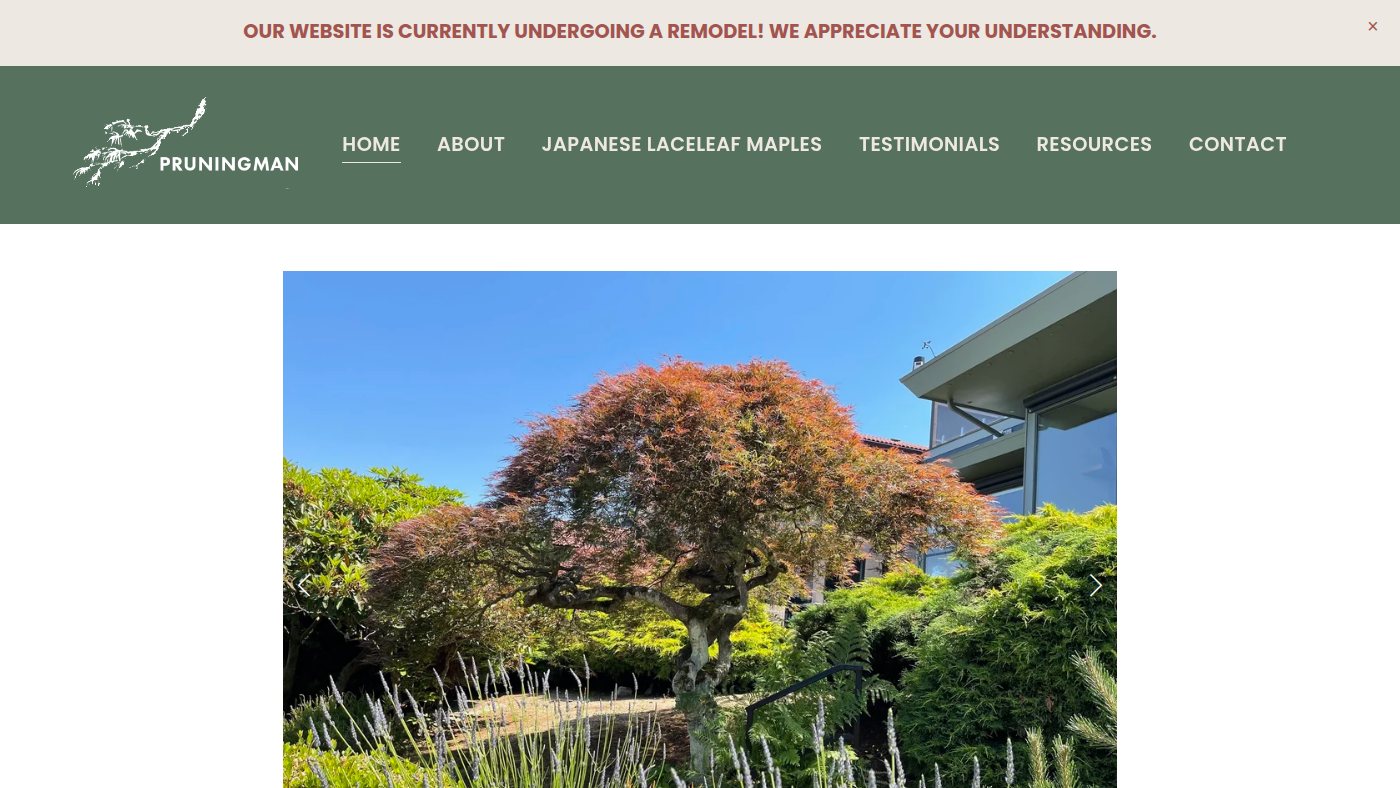 The home page of pruningman.com