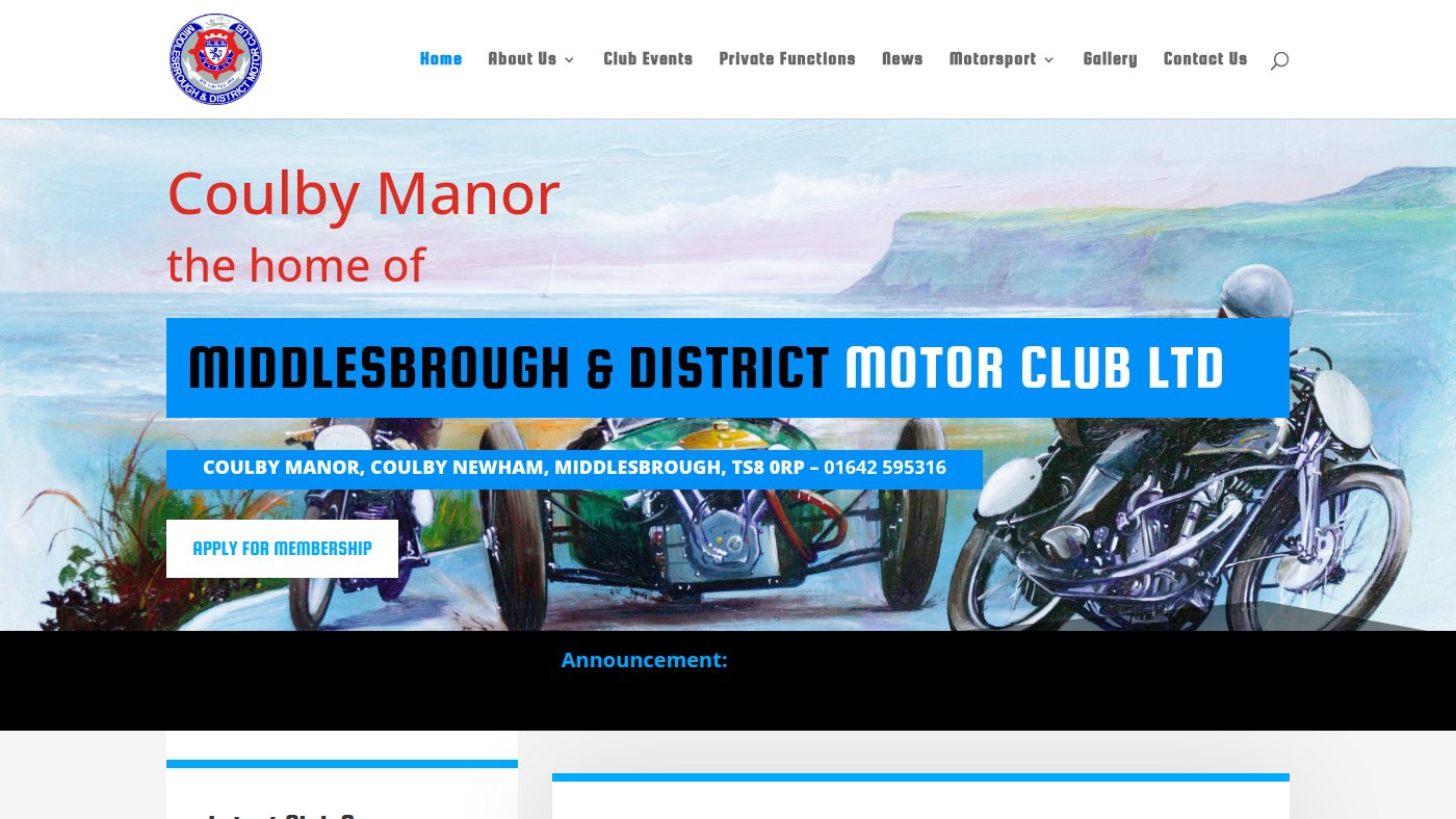 The home page of motorclub.uk.net