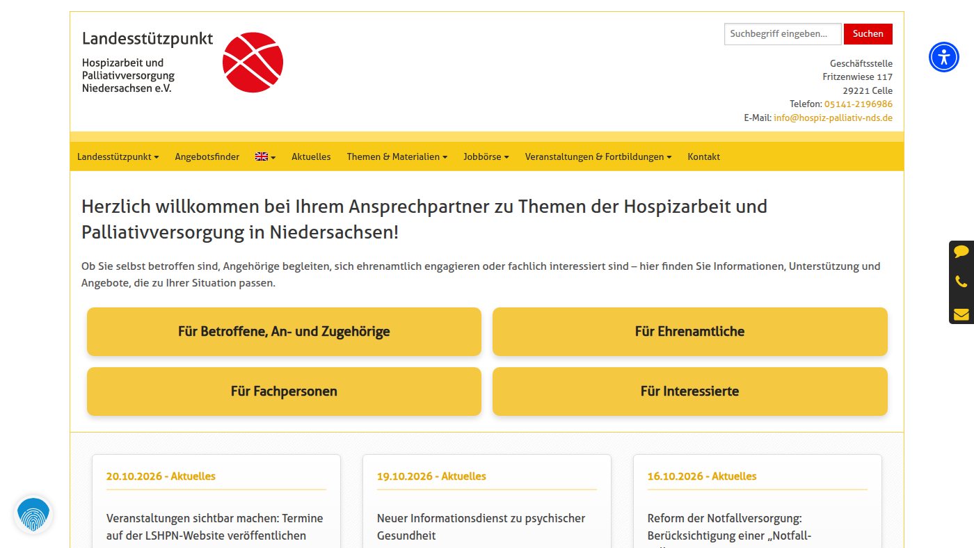 The home page of hospiz-palliativ-nds.de