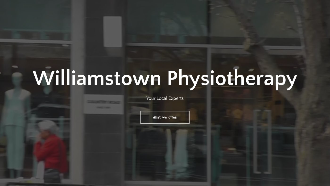 The home page of williamstownphysiotherapy.com.au