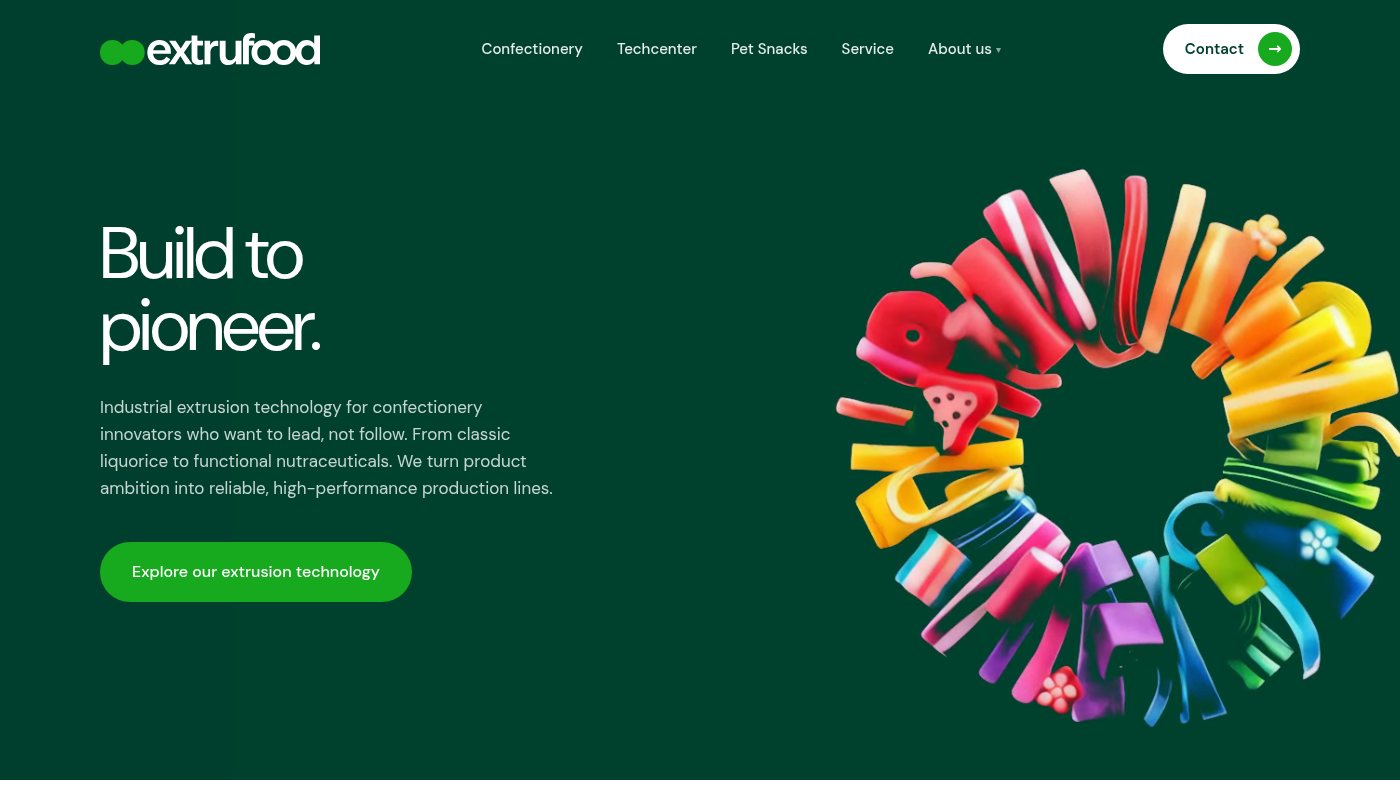 The home page of extrugroup.com