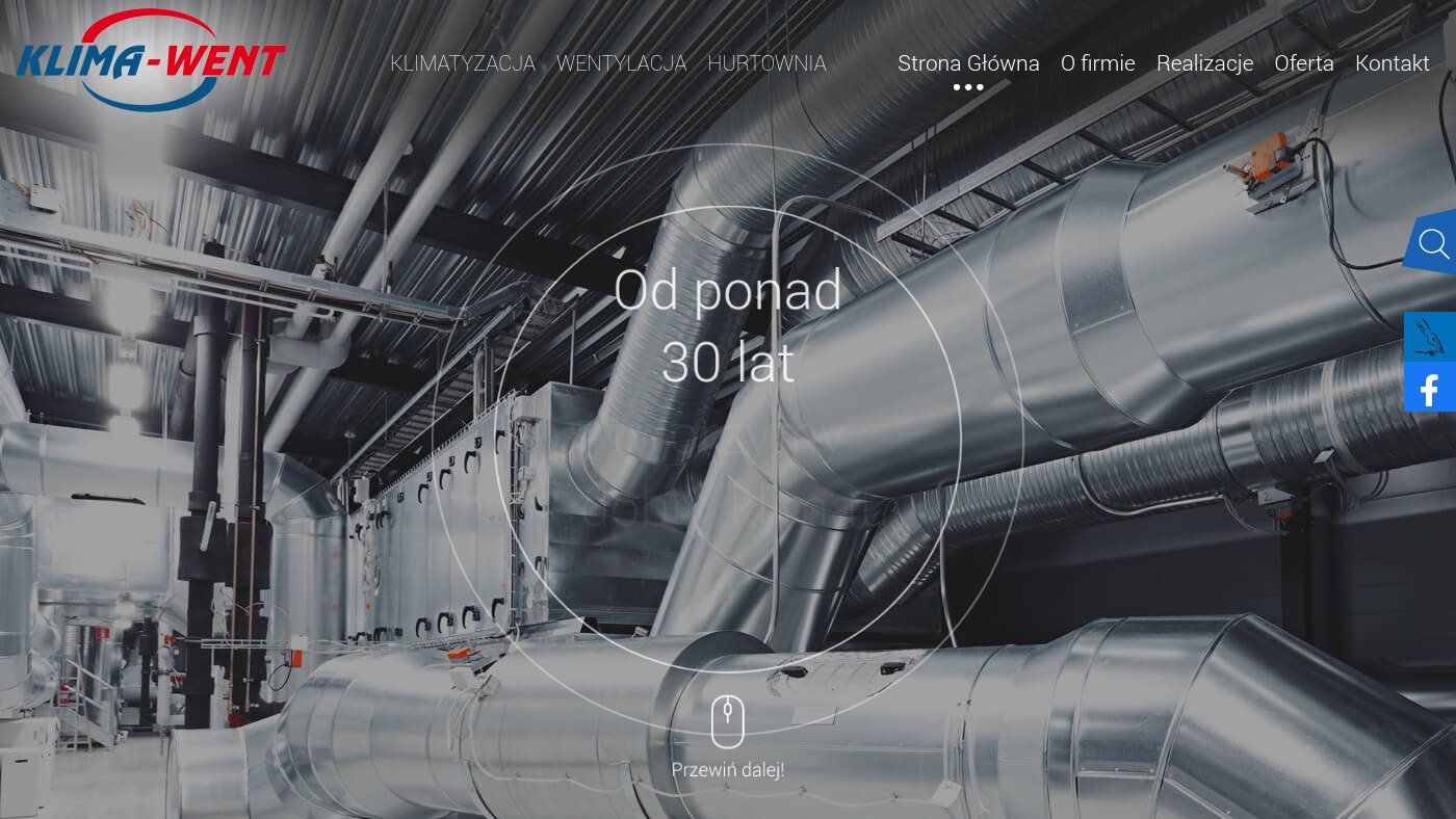 The home page of klimawent.pl