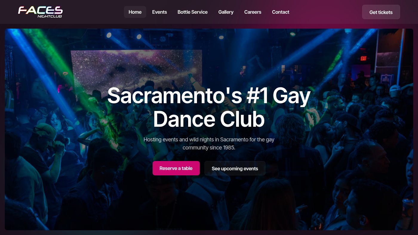 The home page of faces.net