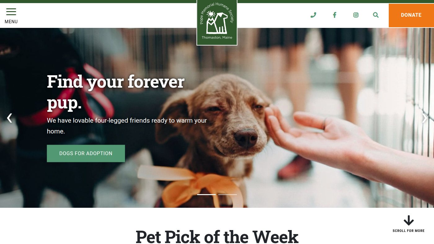 The home page of popehumane.org