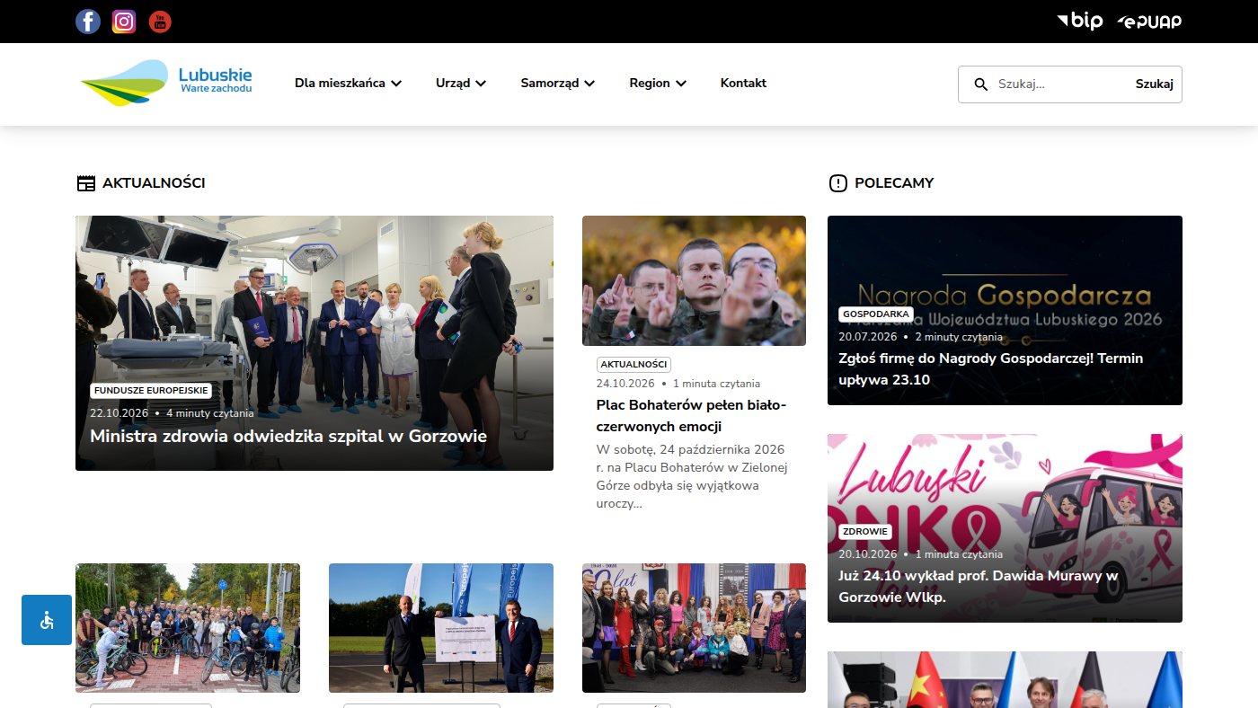 The home page of lubuskie.pl