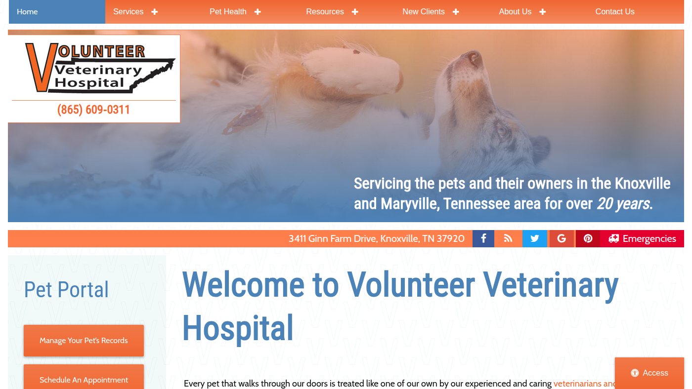 The home page of volvethosp.com