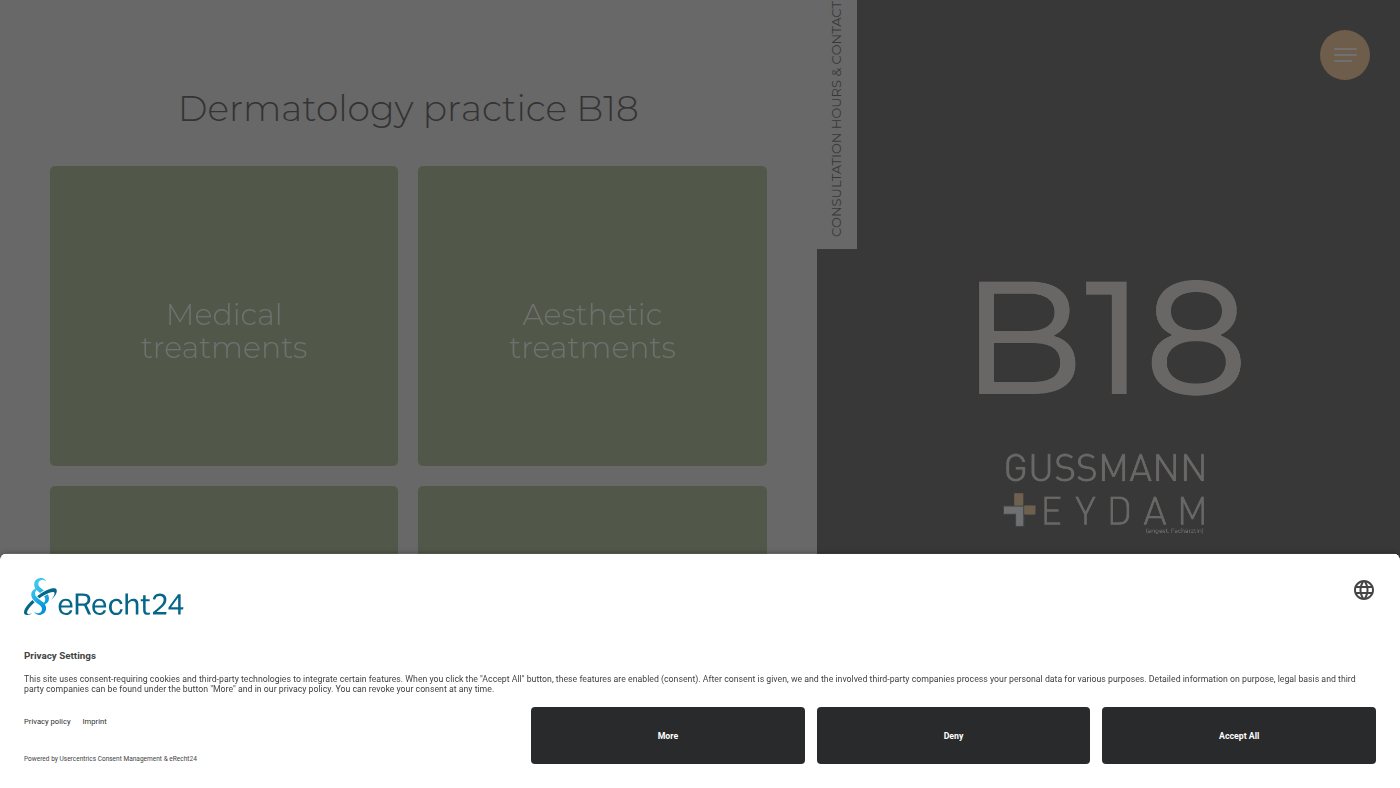 The home page of dermatologen-b18.de