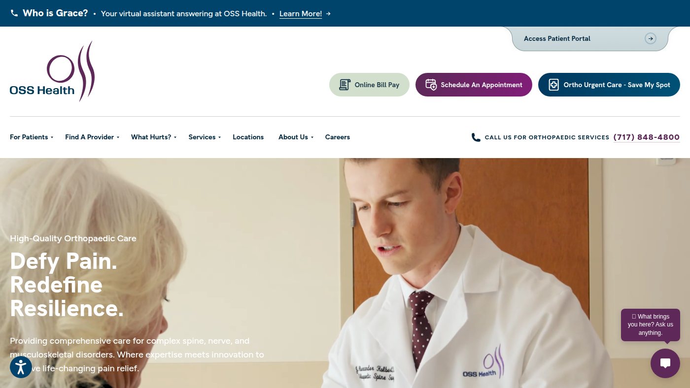 The home page of osshealth.com