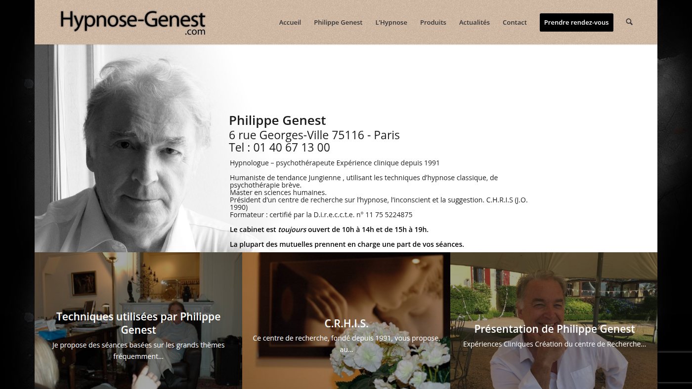 The home page of hypnose-genest.com