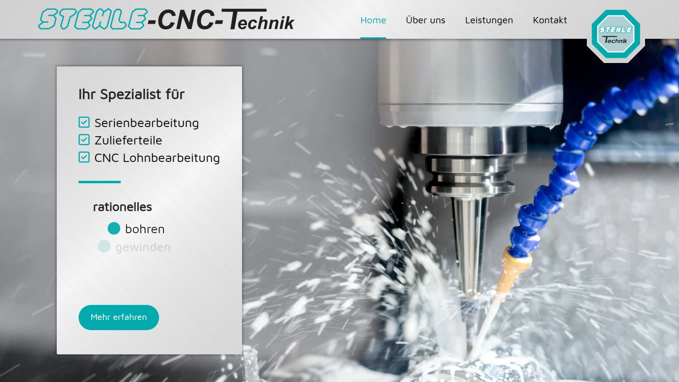 The home page of stehle-cnc-technik.de