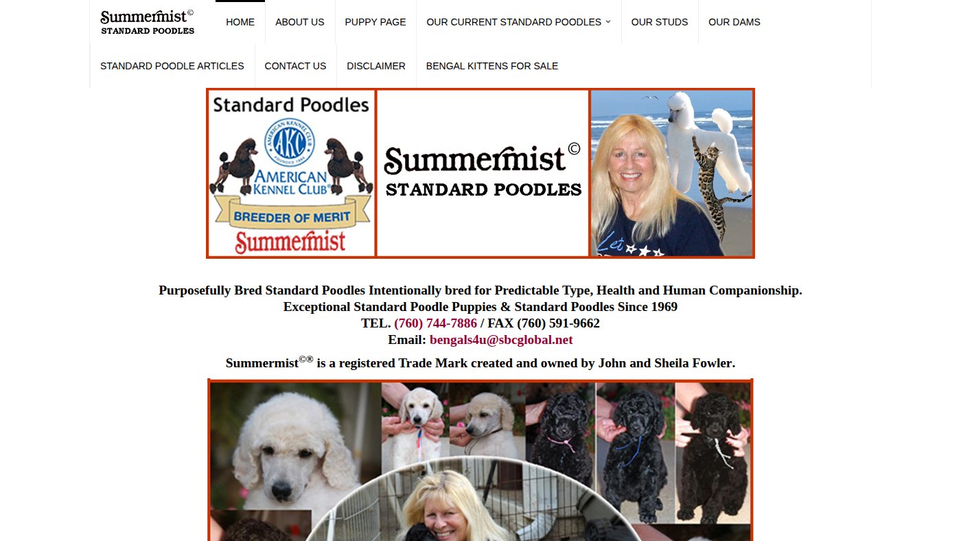 The home page of standardpoodle.net
