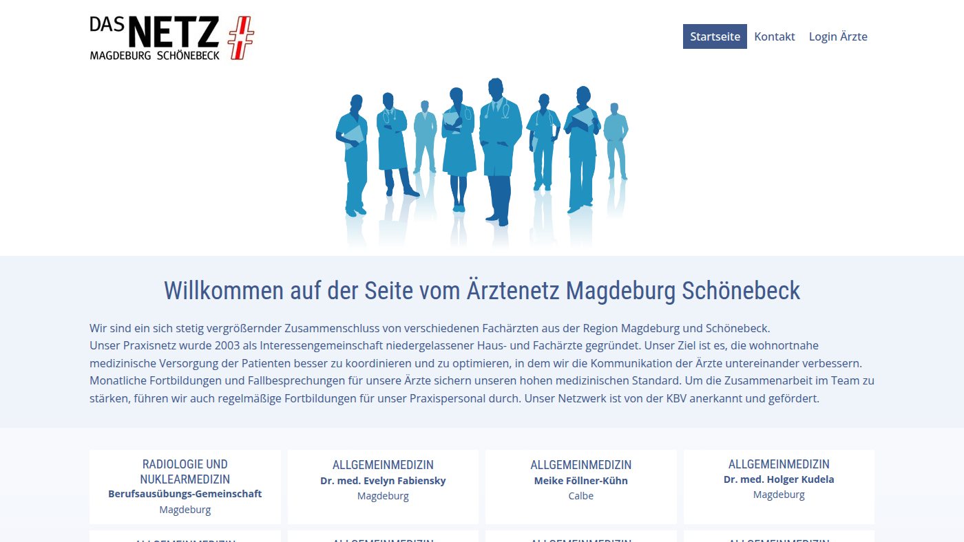 The home page of aerztenetz-magdeburg-schoenebeck.de