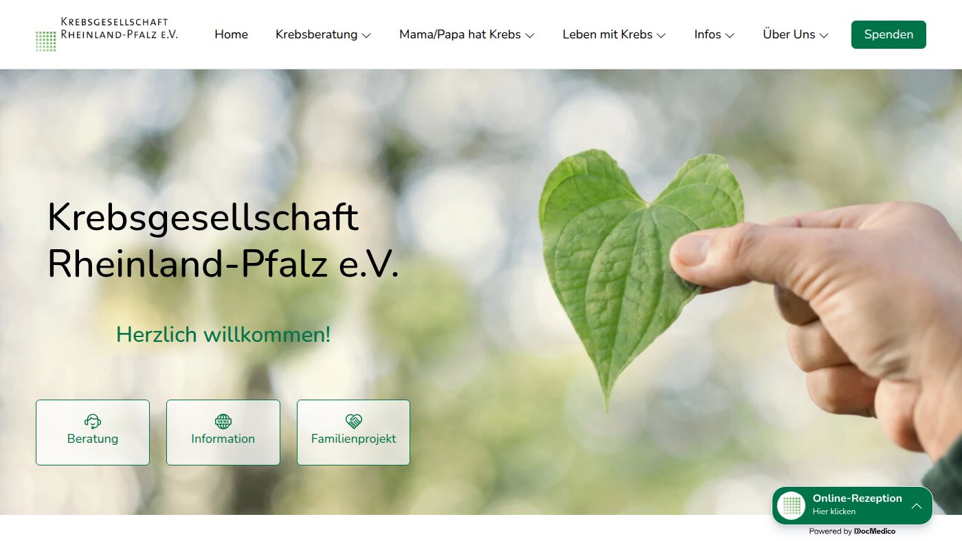 The home page of krebsgesellschaft-rlp.de