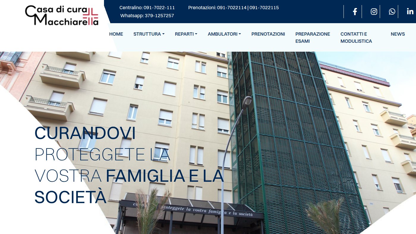 The home page of casadicuramacchiarella.it