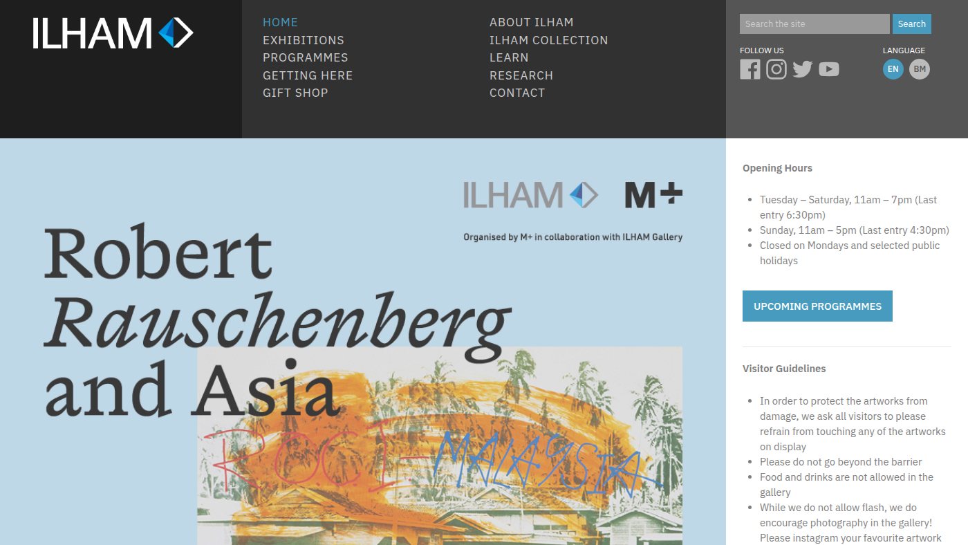 The home page of ilhamgallery.com