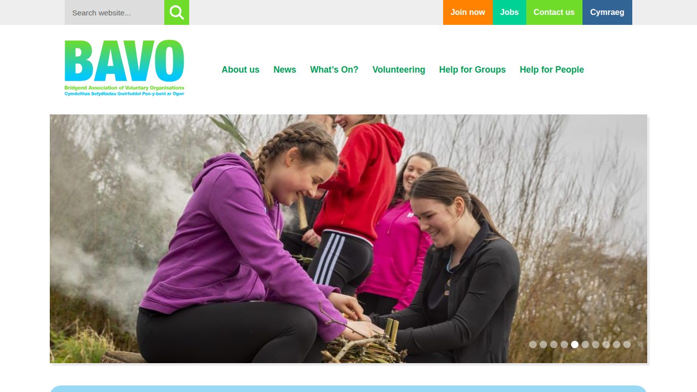 The home page of bavo.org.uk
