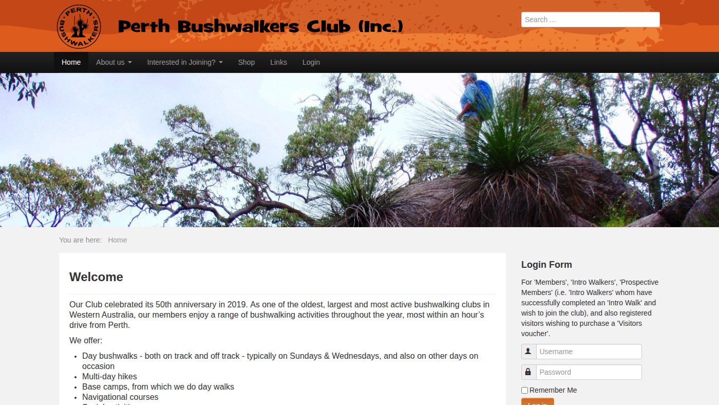 The home page of perthbushwalkers.asn.au