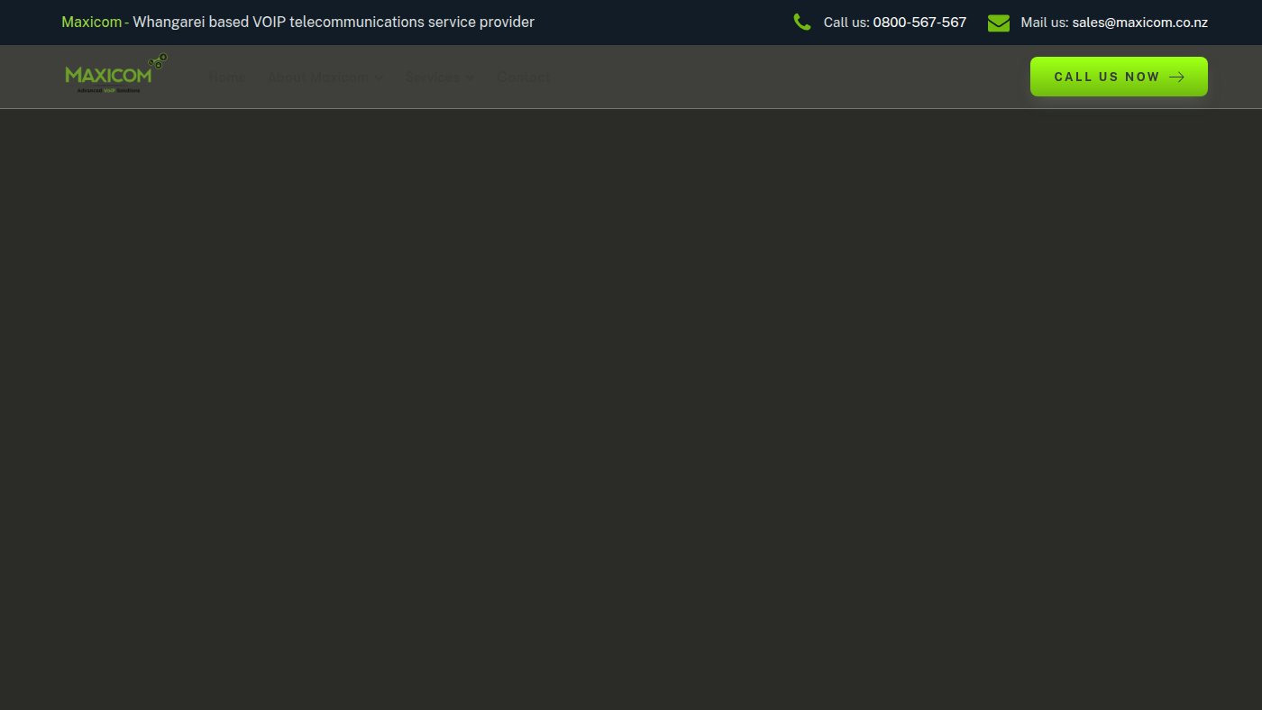 The home page of maxicom.co.nz