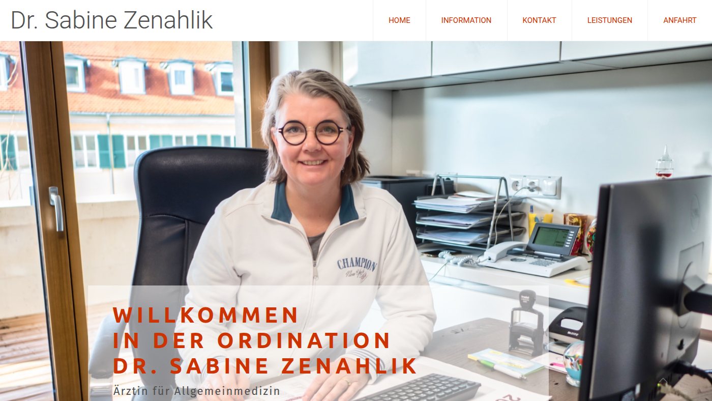 The home page of aerztin-graz.at