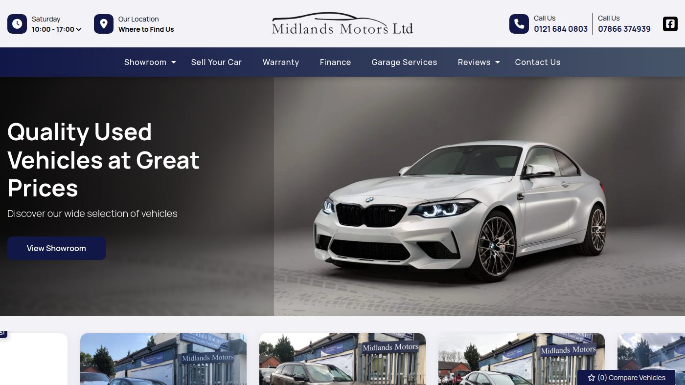 The home page of midlandsmotorsltd.co.uk