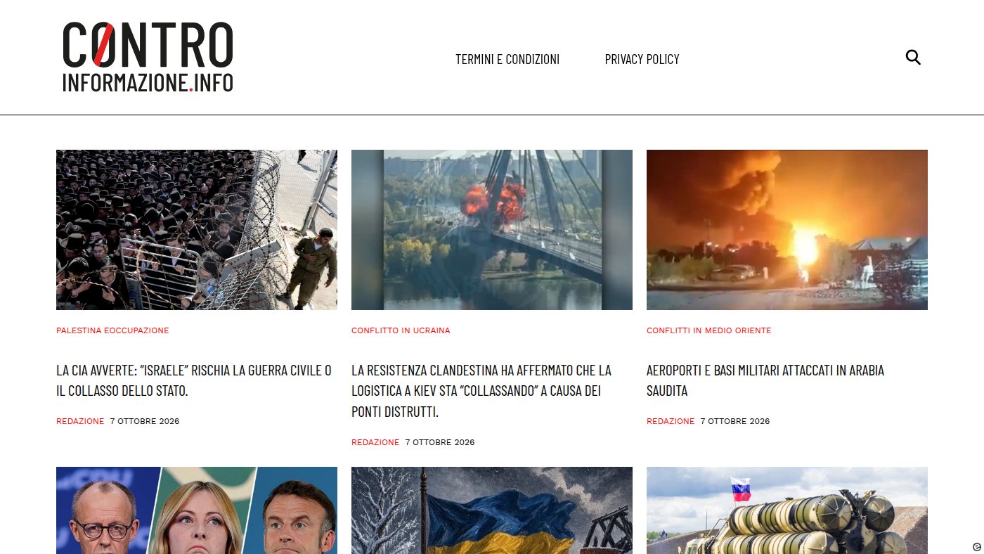 The home page of controinformazione.info