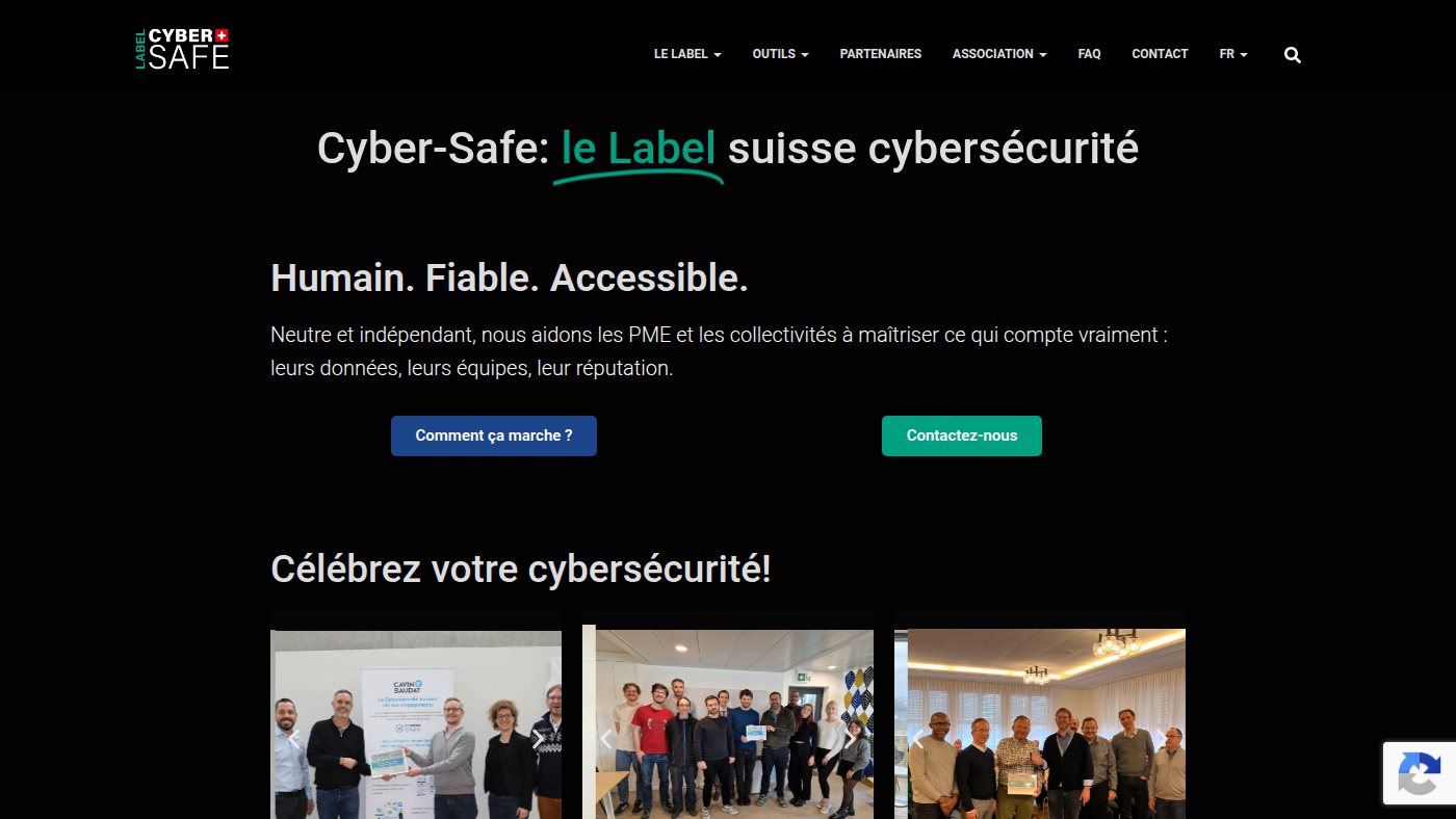 The home page of cyber-safe.ch