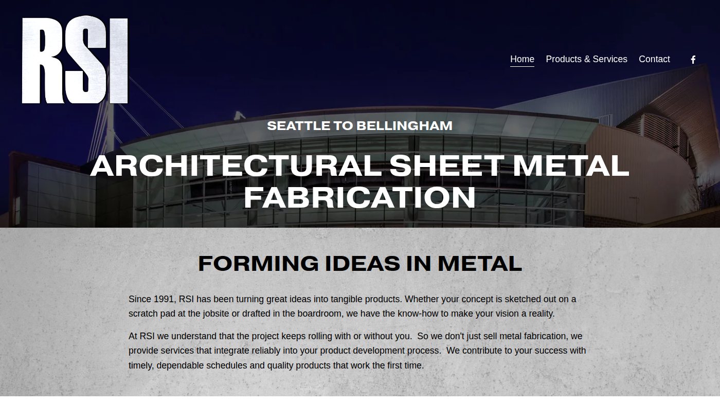 The home page of rsimetal.com