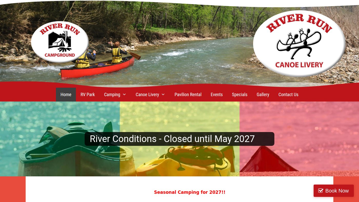 The home page of riverrunfamilycampground.com