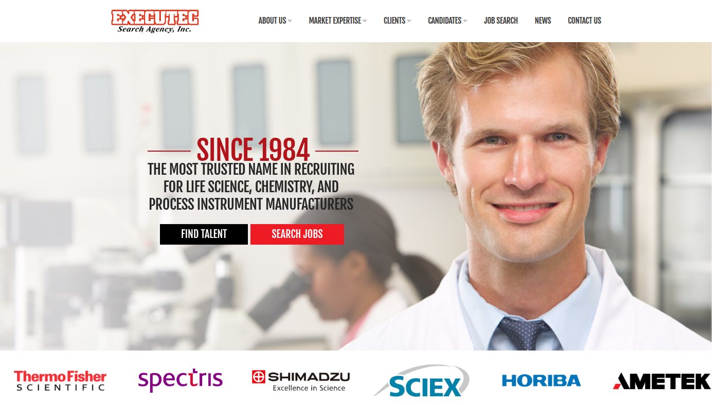The home page of executecsearch.com