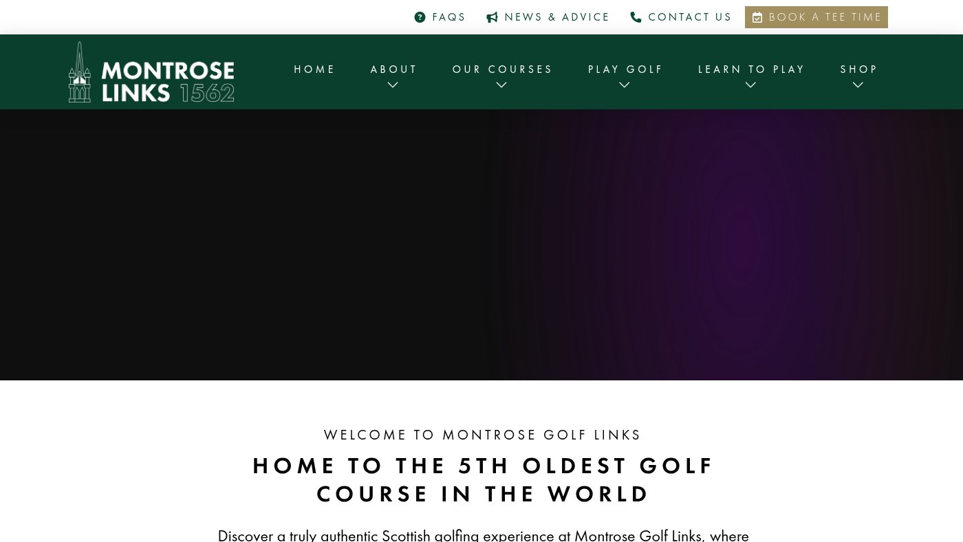 The home page of montrosegolflinks.com