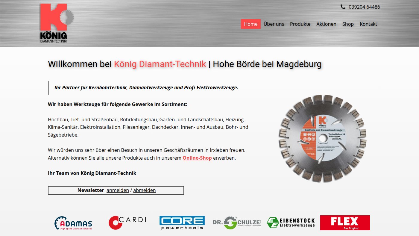 The home page of koenig-diamanttechnik.de