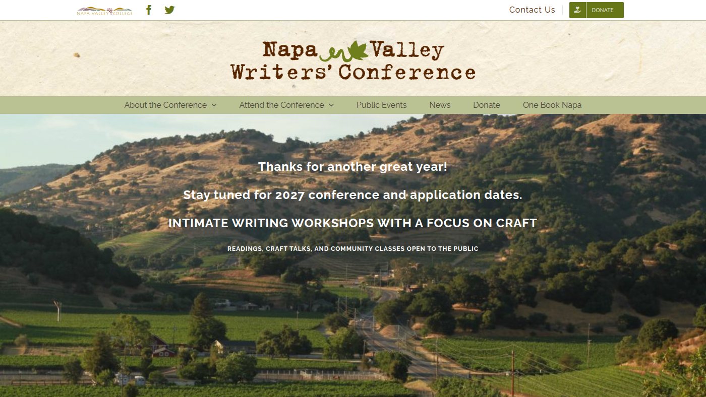 The home page of napawritersconference.org