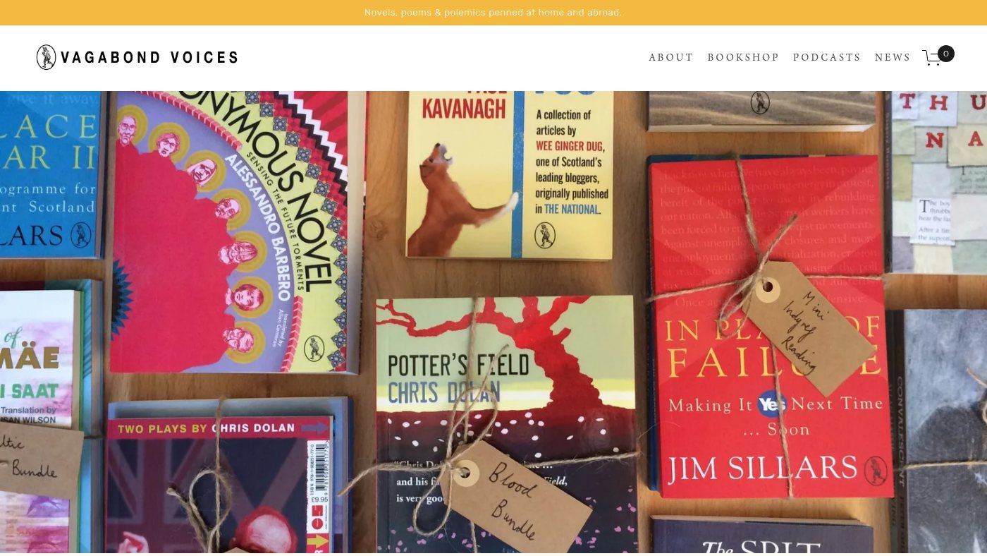 The home page of vagabondvoices.co.uk