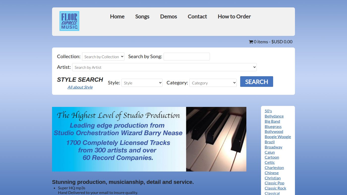 The home page of floorexpressmusic.com