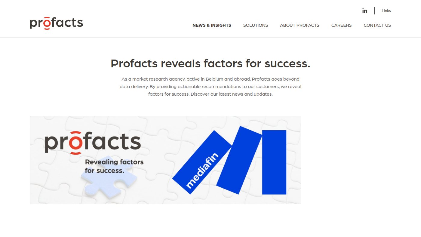 The home page of profacts.be