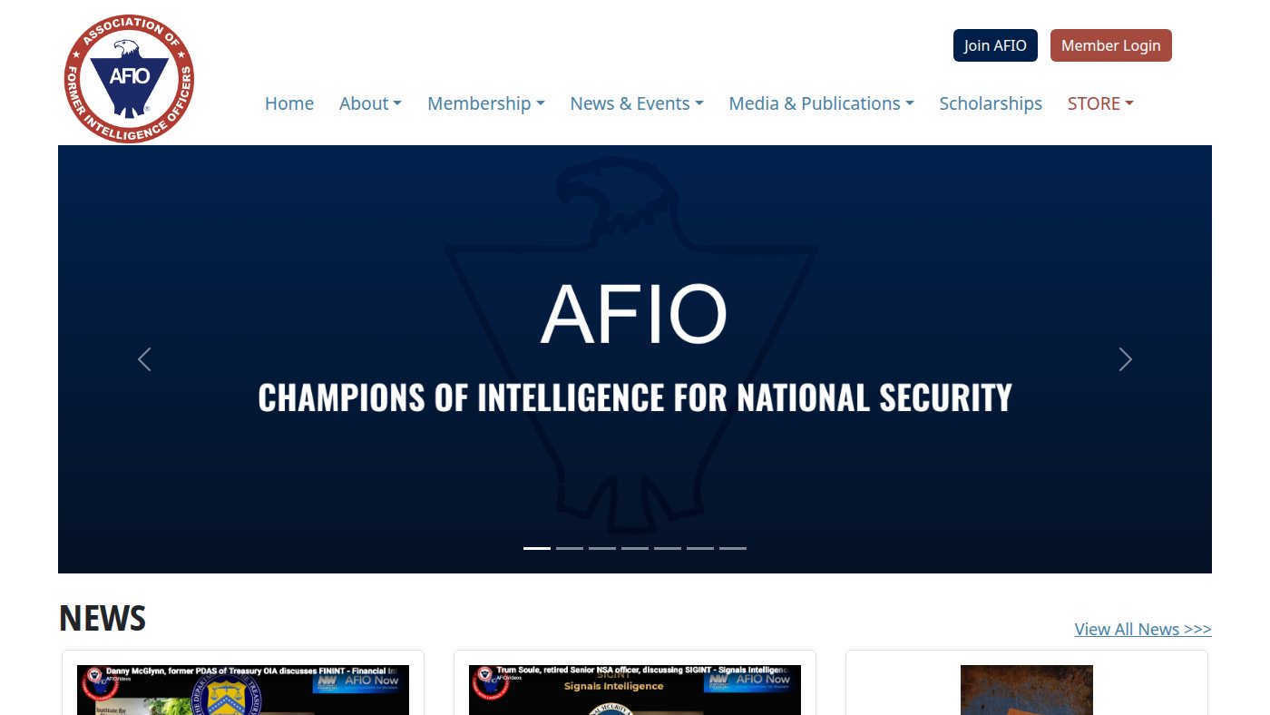 The home page of afio.com
