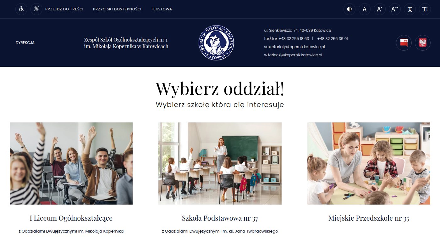 The home page of kopernik.katowice.pl