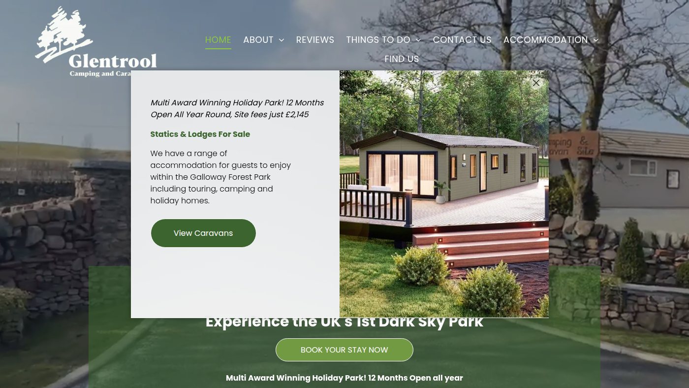 The home page of glentroolcampingandcaravansite.co.uk