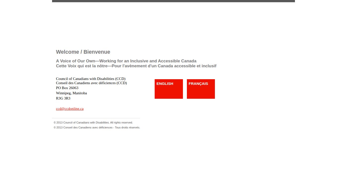 The home page of ccdonline.ca