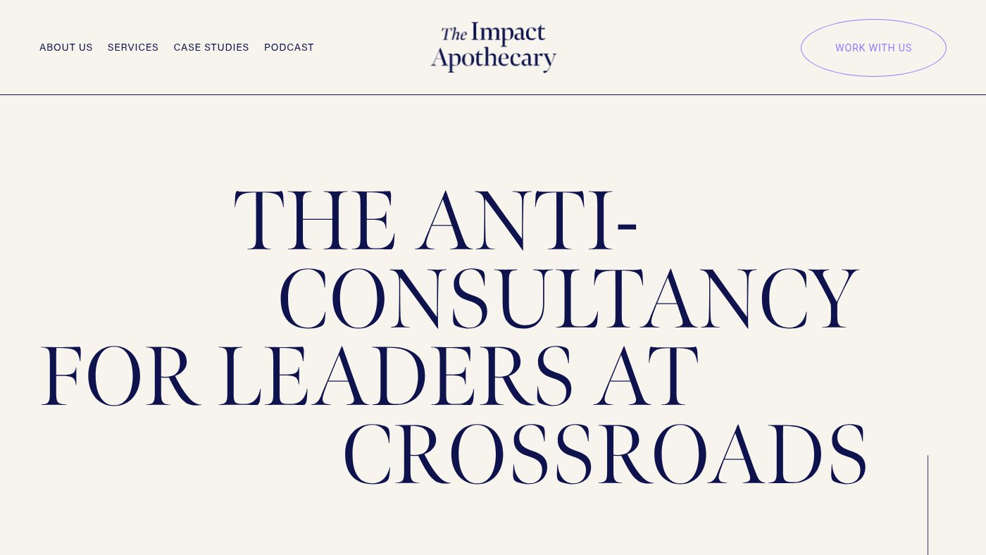 The home page of theimpactapothecary.com
