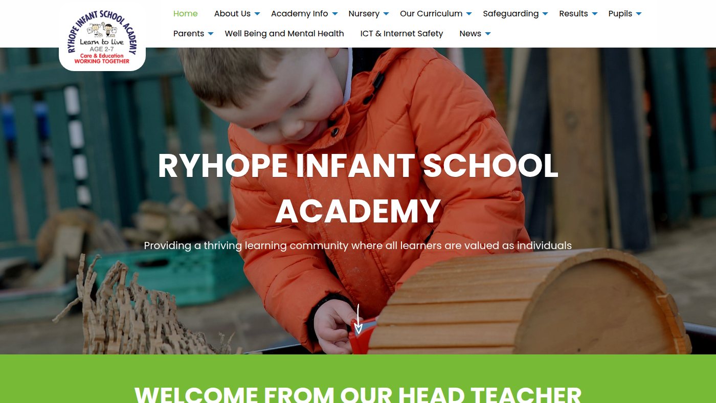 The home page of ryhopeinfantschool.org.uk