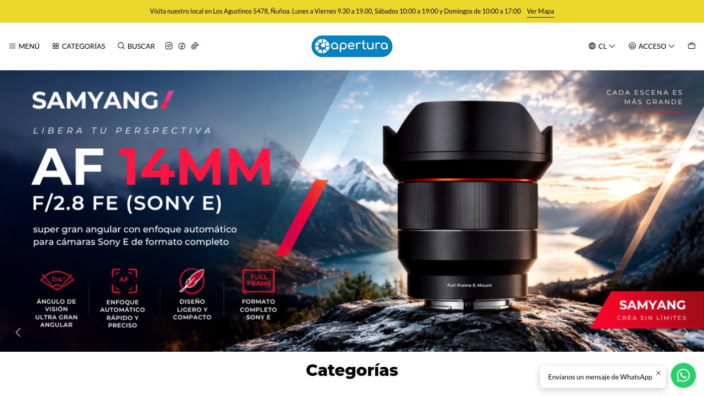 The home page of apertura.cl