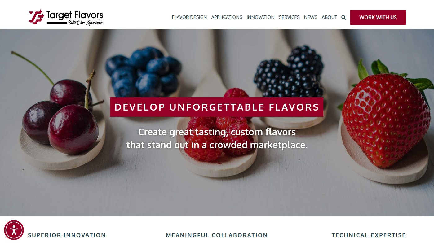The home page of targetflavors.com