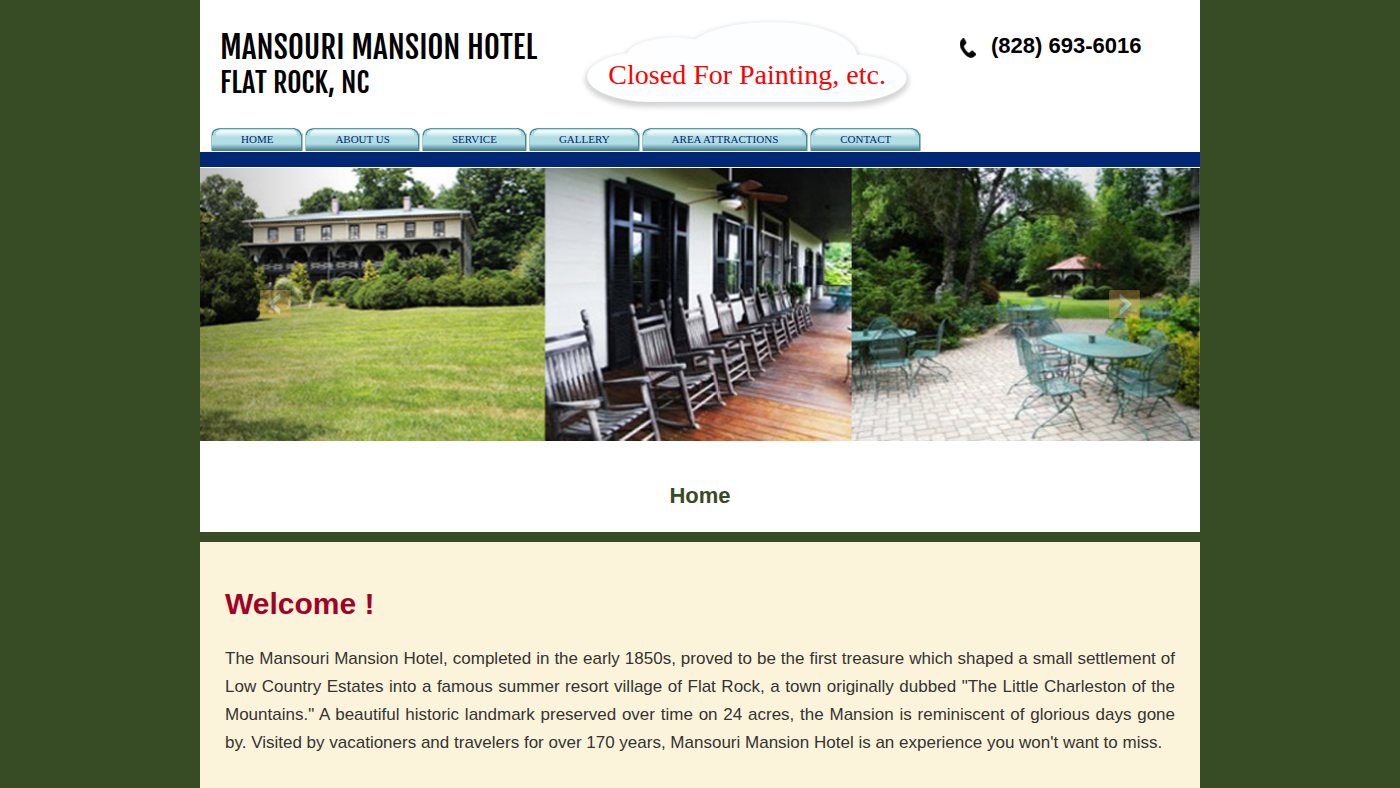 The home page of mansourimansion.com